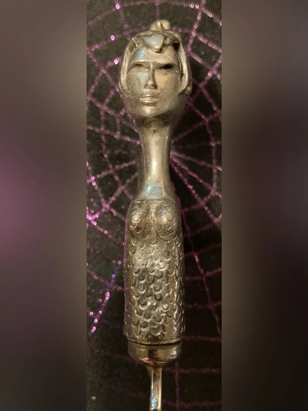 Silver Tone Fairy-Handle Cheese Knife